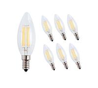 ENGEYA Ampoule LED E14 4W Filament, Forme Bougie, 4W Equivalent à Ampoule Incandescente 40W, Blanc Chaud 2700K/400 Lumens,AC 220-240V, Non Dimmable, Lot de 6