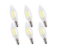 ENGEYA Ampoule LED E14 4W Filament, Forme Bougie, 4W Équivalent à Ampoule Incandescente 40W, Blanc Froid 6500K/400 Lumens,AC 220-240V, Non Dimmable, Lot de 6