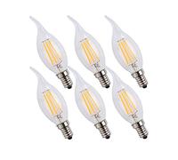 ENGEYA Ampoule LED Filament 4W, Forme Flamme, Ampoule E14 Petite Vis Edison, Equivalent 40W, Blanc Chaud 2700K/400 Lumens,AC 220-240V, Non Dimmable, Lot de 6