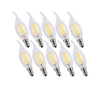 ENGEYA Ampoule LED Filament 4W, Forme Flamme, Ampoule E14 Petite Vis Edison, Equivalent 40W, Blanc Froid 6500K/400 Lumens,AC 220-240V, Non Dimmable, Lot de 10