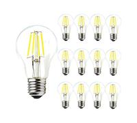 ENGEYA Ampoule LED Filament E27 A60, 4W Ampoule Edison Classique, Equivalent 40W Halogène Ampoule, Blanc Froid 6500K /400 Lumens, 220-240V, Non Dimmable, Lot de 12