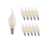 ENGEYA Ampoules LED Filament 4W, Forme Flamme, Ampoule E14 Petite Vis Edison, Equivalent 40W, Blanc Chaud 2700K/400 Lumens,AC 220-240V, Non Dimmable, Lot de 10