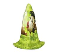 ENGhjes Belle cape à capuche pour enterrement de vie de jeune fille coq pour fête d'Halloween, sorcière, vampire, magicien, bal masqué