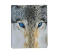 ENGhjes Blue Eyes Wolf Grand tapis de souris de jeu avec bords cousus, base en caoutchouc naturel antidérapant durable
