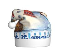 ENGhjes Bonhomme de neige Merry Christmas imprimé vacances peluche unique élégant adulte femme homme chapeau de Père Noël chapeaux d'hiver Noël chapeaux de fête de Noël casquettes