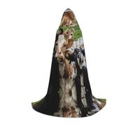 ENGhjes Cape à capuche avec motif vache prairie pour adolescent, fête d'Halloween, sorcière, vampire, magicien, bal masqué