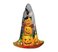 ENGhjes Cape à capuche citrouille d'Halloween pour adolescent, fête d'Halloween, sorcière, vampire, magicien, bal masqué