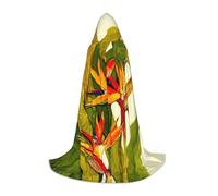 ENGhjes Cape à capuche Oiseau de paradis tropical pour adolescent, Halloween, sorcière, vampire, magicien, bal masqué