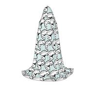 ENGhjes Cape à capuche pour adolescent - Costume de castor noir - Pour Halloween, sorcière, vampire, magicien, bal masqué