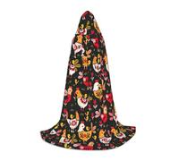 ENGhjes Cape à capuche pour adolescent - Motif coq - Pour fête d'Halloween, sorcière, vampire, magicien, bal masqué