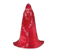 ENGhjes Cape à capuche pour la Saint-Valentin, motif cœur et fleur, équipement de cosplay, pour adolescent, Halloween, sorcière, vampire, magicien, bal masqué