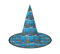 ENGhjes Chapeau d'Halloween en tissu Oxford doux pour carnavals, motif tortue tropicale, poisson tropical, étoile de mer