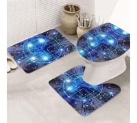 ENGhjes Ensemble de tapis de salle de bain antidérapants avec intelligence artificielle, impression cerveau, tapis pour salle de bain principale, tapis doux absorbant l'eau, tapis de trois formes