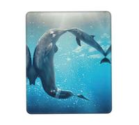 ENGhjes Grand tapis de souris de jeu Winter The Dolphin avec bords cousus, base en caoutchouc naturel antidérapant durable