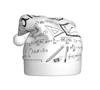 ENGhjes Mathématiques Géométrie Geek Calcul Impression Vacances Peluche Unique Élégant Adulte Femmes Hommes Chapeau de Père Noël Hiver Noël Chapeaux de Noël Casquettes de fête