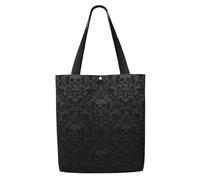 ENGhjes Sac fourre-tout en toile polyester réutilisable avec motif tête de mort gothique pour la plage, les voyages, le shopping