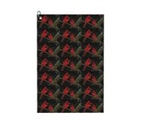 ENGhjes Serviette de golf motif faune d'oiseaux rouges 61 x 40,6 cm avec mousqueton pour le nettoyage pratique