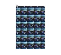 ENGhjes Serviette de golf Space Planet 61 x 40,6 cm avec mousqueton pour un nettoyage pratique