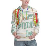 ENGhjes Sweat à capuche pour femme « Happy Father's Day » - Pull surdimensionné à manches longues - Tenue d'hiver avec poche, Noir , XL
