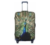 ENGhjes The Peacock Printing Grande housse de bagage de protection lavable avec fermeture éclair dissimulée pour 45,7 à 81,3 cm, blanc, M