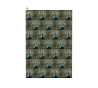 ENGhjes The Peacock Printing Serviette de golf 61 x 40,6 cm avec mousqueton