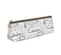 ENGhjes Trousse à crayons en cuir avec fermeture éclair pour garçons et filles Motif géométrique mathématiques, blanc, Taille unique, Trousse de maquillage