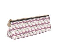 ENGhjes Trousse à crayons en cuir avec fermeture éclair pour garçons et filles - Motif papillons et fleurs - Cadeau de rentrée scolaire, blanc, Taille unique, Trousse de maquillage
