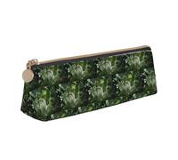 ENGhjes Trousse à crayons en cuir avec impression scène de jungle tropicale avec fermeture éclair pour garçons et filles, cadeau de rentrée scolaire, blanc, Taille unique, Trousse de maquillage