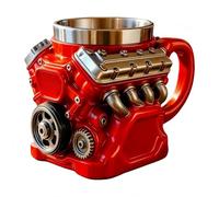 Engine Coffee Mug, Retro-Engine Coffee Mug, Engine Themed Coffee Cups, Engines Stainless Steel Cup, Double Wall Insulation,for Mechanics, Car Enthusiasts, Husband or Dad