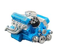 Engine Model, Car Engine Science Kit, Collectible Desk Decoration, Realistic STEM Toy, Educational Engineering Learning, Home Workplace Decor, 5.91x4.33x4.13 inches, Blue, Black