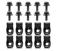 Engine pour splash Shield Push Clips U-Nuts Kit 20pcs Nylon Metal Fastener Kit for Car Bumper Under Cover Auto Body Retainer Clips 10mm Hole Size 20-Piece Underbody Protection Clip Set Black Finish