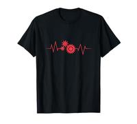 Engineer in The Heart Gear Wheel as Heartbeat T-Shirt
