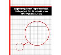 Engineering Graph Paper Notebook: 0.1 inch (1/10 ) , 0.5 inch (1/2 ) and 1.0 inch square grids in one | 8.5 X 11 Inch |120 pages | Light Gray grids ... for Precision Drawings, Graphs, and Diagrams