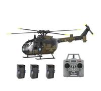 ENGINEMECH C180 Hélicoptère télécommandé 1:25 6CH Flybarless militaire avec flux optique et maintien de l'altitude, vol avec 1 bouton et démarrage/atterrissage 2,4 G 6G/3D Stunt pour adultes à partir