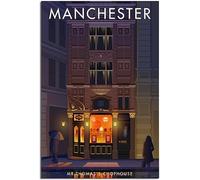 England Manchester Mr Thomas Chop House Art Imprimer Vintage Rétro Mur Art Toile Affiche Accueil Décoration Chambre Décoration Sans cadre 30x45cm