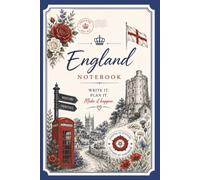 England Notebook 2.0: 6 x 9 College Ruled Notebook Featuring an England Map Design in National Colors | 200 Pages