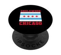 Englewood Chicago Illinois Flag Loop 773 312 Plat à Pizza Profond PopSockets PopGrip Adhésif
