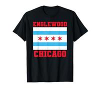 Englewood Chicago Illinois Flag Loop 773 312 Plat à Pizza Profond T-Shirt