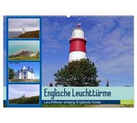 Englische Leuchttürme - Leuchtfeuer entlang Englands Küste (Wandkalender 2026 DIN A2 quer), CALVENDO Monatskalender: Leuchtende Navigationspunkte und Maritime Wegweiser in England.