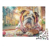 English BouleChienue Puzzle 1000 Pièces Très Bonne Qualité Senior BouleChienue Cadeau Fin D'année Activité Solo Impression Nette Carton Résistant 38x26cm/1000pcs