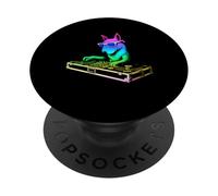 English Bull Terrier DJ Music Party Amoureux des Chiens PopSockets PopGrip Adhésif