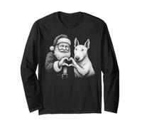 English Bull Terrier Père Noël en Forme de cœur Manche Longue