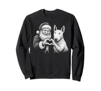 English Bull Terrier Père Noël en Forme de cœur Sweatshirt