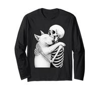 English Bull Terrier Squelette câlin Halloween Amoureux des Chiens Manche Longue