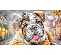 English-Bulldog 1000 pièces Puzzle Papier recyclé Défi de Jeu éducatif Jeu Familial Amusant & Stimulant Idée Cadeau Parfaite pour Femmes et Hommes 70x50/1000 pièces