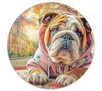 English Bulldog (28)_4 1000 Pièces Puzzle Circulaire Puzzle Adulte pour Enfants Pression Réduite Puzzle Difficile Impossiblepour Adultes Décoration pour Enfants Cadeau 1000pcs (67.5x67.5cm)