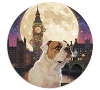 English Bulldog1000 Pièces pour Puzzles pour Adultes Et Enfants Chien de compagniePuzzle Circulaire, Puzzle Familial, Pression Réduite, Jouets Éducatifs, Difficile, Impossible1000pcs (67.5x67.5cm)