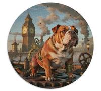English Bulldog1000 Pièces pour Puzzles pour Adultes Et Enfants Pet DogPuzzle Circulaire, Décoration Moderne, Jeu, Cadeau Unique, Jouets Éducatifs, Difficile, Impossible1000pcs (67.5x67.5cm)