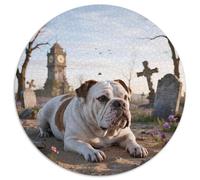 English Bulldog1000 Pièces pour Puzzles pour Adultes Et Enfants Pet DogPuzzle Circulaire, Puzzle Familial, Pression Réduite, Jouets Éducatifs, Difficile, Impossible1000pcs (67.5x67.5cm)