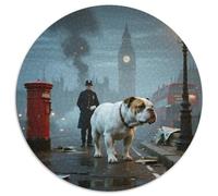 English Bulldog1000 Pièces pour Puzzles pour Adultes Et Enfants Pet DogPuzzle Circulaire, Puzzle Familial, Pression Réduite, Jouets Éducatifs, Difficile, Impossible1000pcs (67.5x67.5cm)